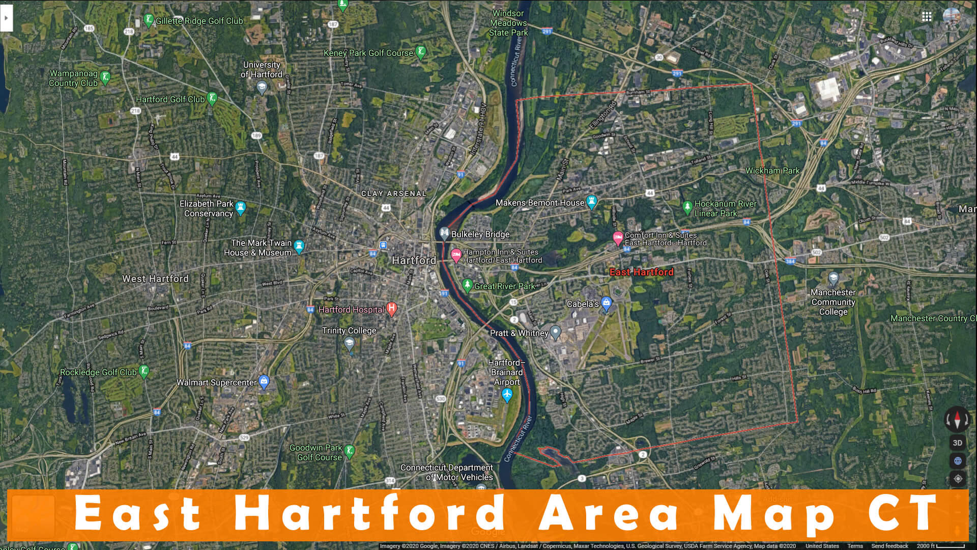 East Hartford Zone Carte Connecticut